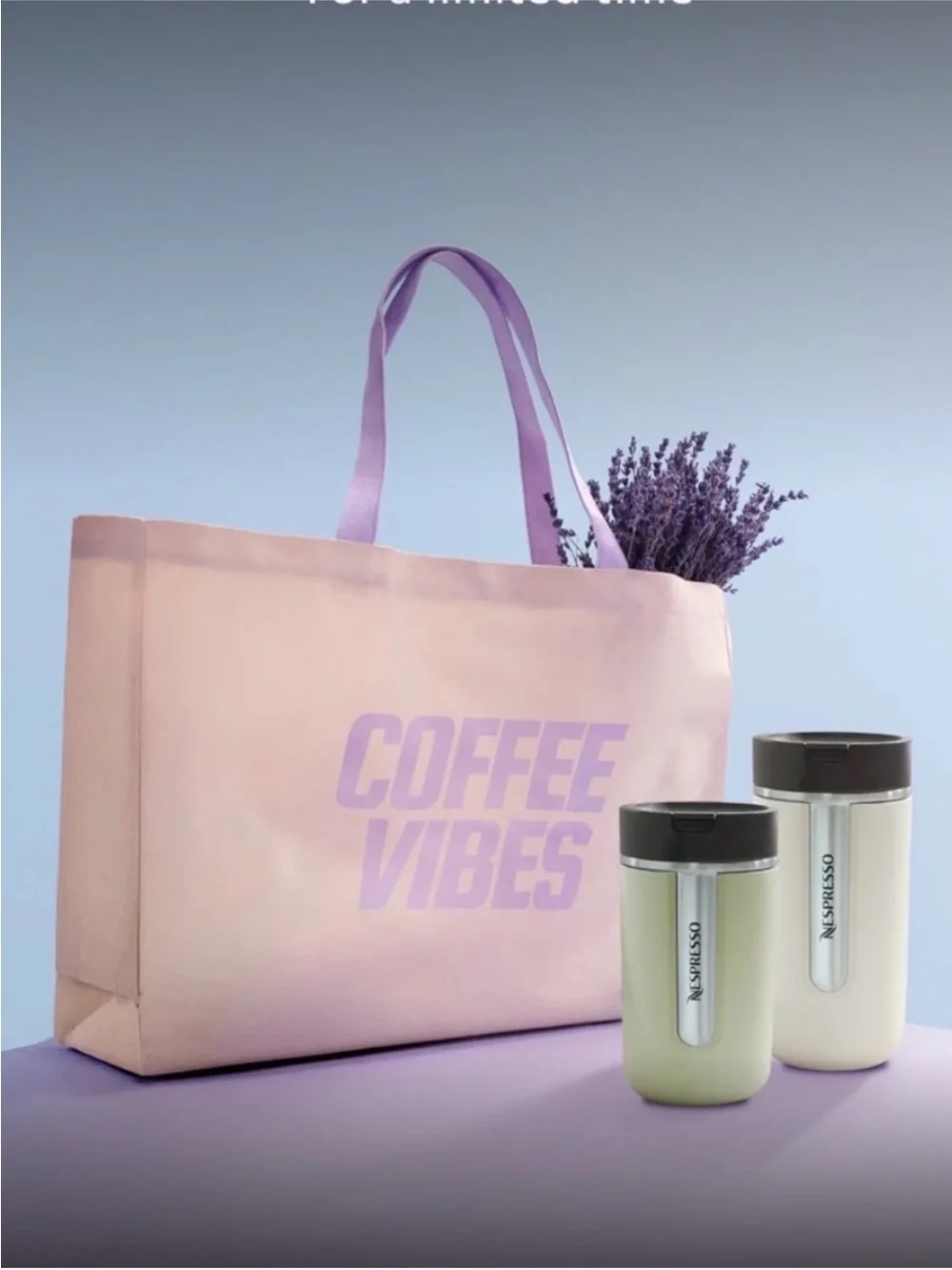 Nespresso Cream & Lavender "Coffee Vibes" Tote - Picture 3 of 3